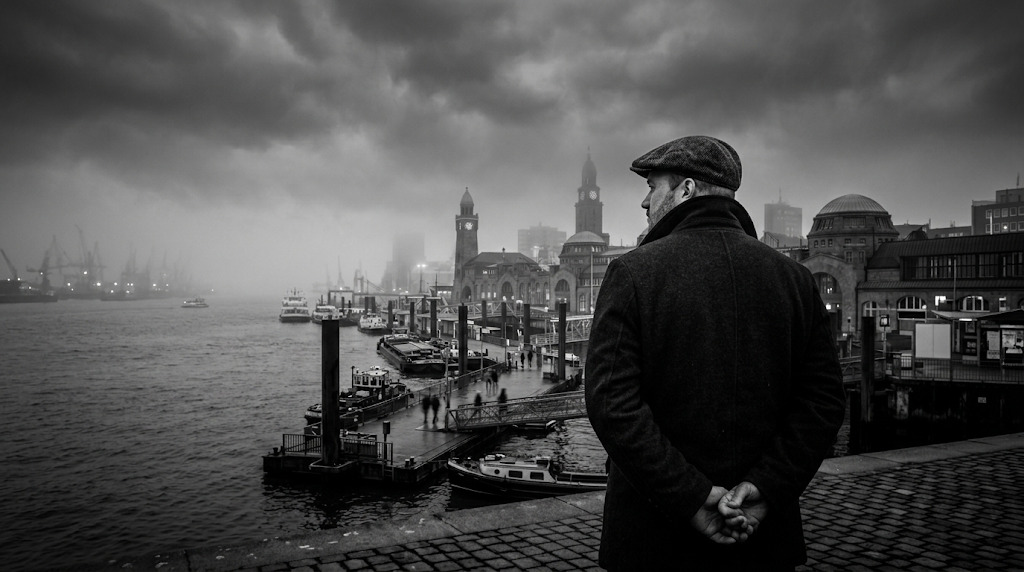 Noir-Blick auf Hamburg